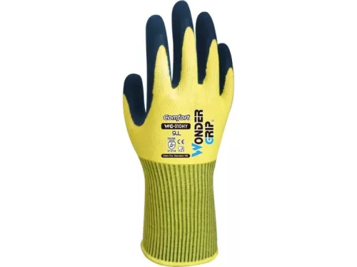 Wonder grip comfort WG-310HY védőkesztyű sárga -M/8 wonder munkavédelmi kesztyű