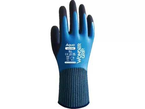 Wonder grip aqua WG-318 védőkesztyű vízálló kék -S/7 wonder munkavédelmi kesztyű – munkavédelmi kézvédelem