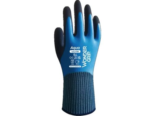 WONDER GRIP AQUA WG-318 védőkesztyű vízálló kék -L/9()