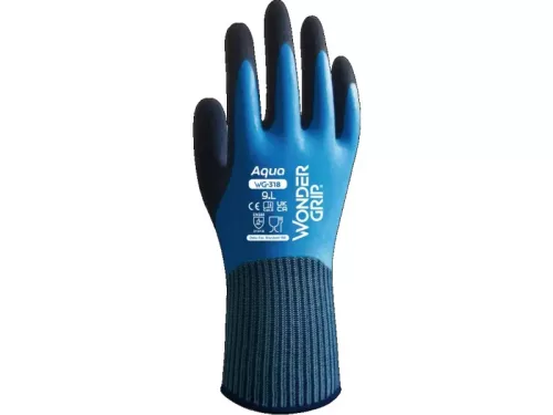 WONDER GRIP AQUA WG-318 védőkesztyű vízálló kék -L/9()