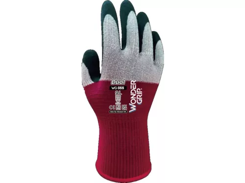 Wonder grip dual WG-355 védőkesztyű szürke-piros -M/8 wonder munkavédelmi kesztyű – munkavédelmi kézvédelem