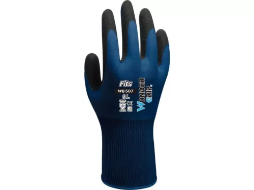 Wonder grip fits WG-507 védőkesztyű sötétkék- xL/10 wonder munkavédelmi kesztyű – munkavédelmi kézvédelem