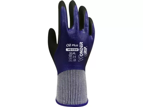 Wonder grip oil plus WG-518 w védőkesztyű sötétkék -S/7 wonder munkavédelmi kesztyű – munkavédelmi kézvédelem