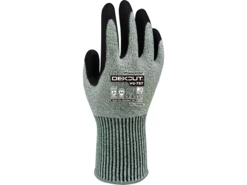 Wonder grip dexcut WG-787 vágásbiztos védőkesztyű szürke -L/9 wonder munkavédelmi kesztyű – munkavédelmi kézvédelem