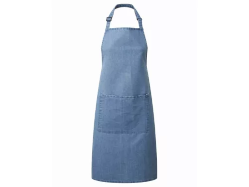 PREMIER PR154 unisex hosszú kötény nagy zsebbel farmerkék -U()