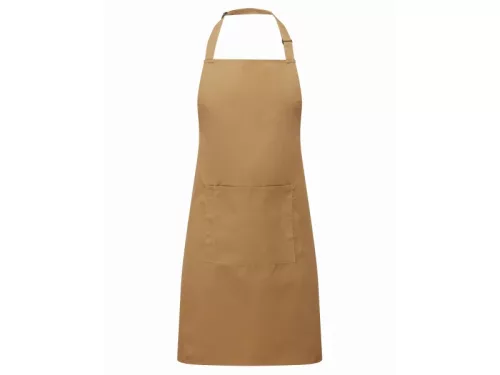PREMIER PR154 unisex hosszú kötény nagy zsebbel tevebarna -U()