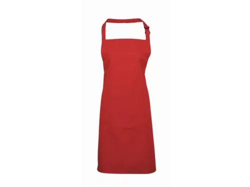PREMIER PR154 unisex hosszú kötény nagy zsebbel piros -U()