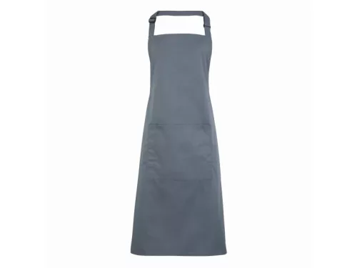 PREMIER PR154 unisex hosszú kötény nagy zsebbel acélszürke -U()