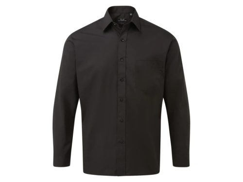 PREMIER PR200 férfi pamut ing hosszúujjú fekete -3XL()