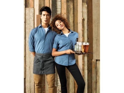 PREMIER PR217 férfi pamut ing hosszúujjú kék -M()