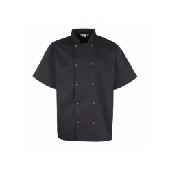 PREMIER PR664 unisex rövidujjú szakácskabát fekete -L()
