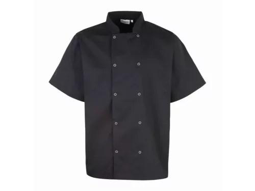 PREMIER PR664 unisex rövidujjú szakácskabát fekete -L()