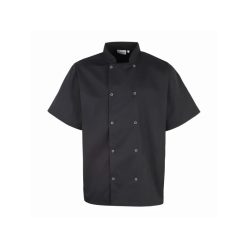 PREMIER PR664 unisex rövidujjú szakácskabát fekete -M()