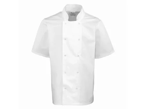 PREMIER PR664 unisex rövidujjú szakácskabát fehér -M()