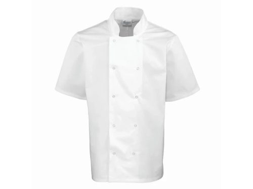 PREMIER PR664 unisex rövidujjú szakácskabát fehér -XS()