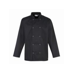   PREMIER PR665 unisex hosszúujjú szakácskabát fekete -3XL()
