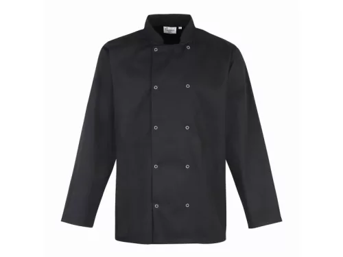 PREMIER PR665 unisex hosszúujjú szakácskabát fekete -L()