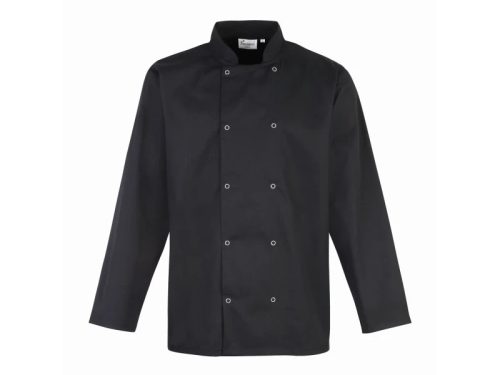 PREMIER PR665 unisex hosszúujjú szakácskabát fekete -S()