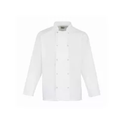 PREMIER PR665 unisex hosszúujjú szakácskabát fehér -S()
