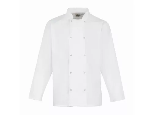 PREMIER PR665 unisex hosszúujjú szakácskabát fehér -XS()